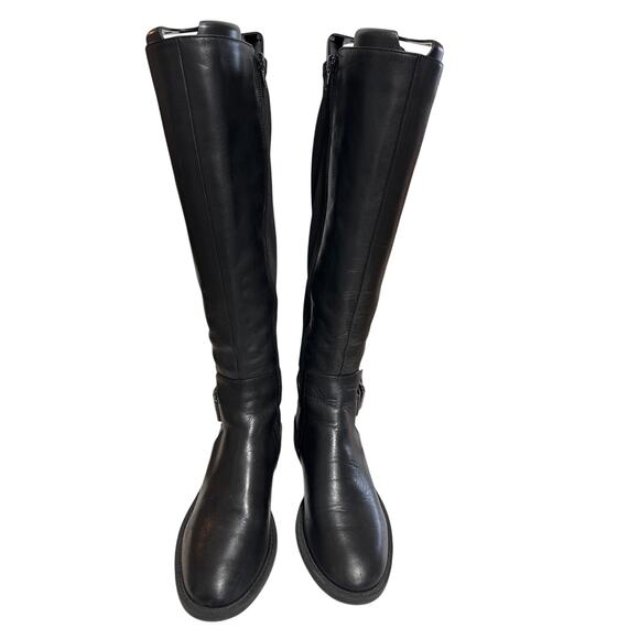Nine West Women's Black Leather Buckle Strap Tall Riding Boots, Size 6.5, EUC - Picture 4 of 10